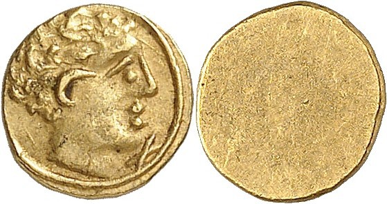 GRÈCE. Etrurie, Populonia (211-200 av. J.C). 10 litrae. Av. Tête bouclée à droit...