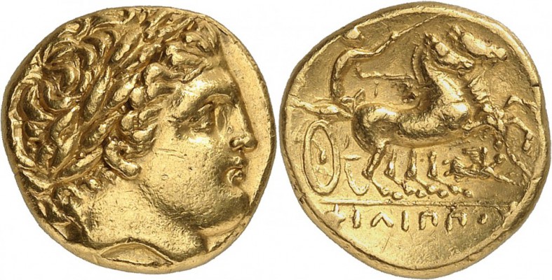GRÈCE. Royaume de Macédoine, Philippe II (359-336 av. J.C). Statère d’or posthum...