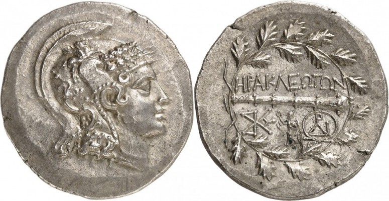 GRÈCE. Ionie, Héraclée du Latmos (140-135 av. J.C). Tétradrachme. Av. Tête d’Ath...
