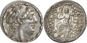 GRÈCE. Royaume Seleucide, Philippe Philadelphe (92-83 av. J.C). Tétradrachme. Av. Tête diademée à droite. Rv. Zeus trônant à gauche. SC 2463. 15,69 gr...