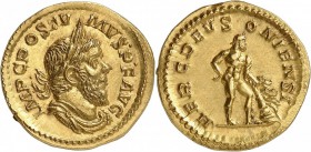 EMPIRE ROMAIN. Postume (260-268). Aureus 262, Trèves. Av. Buste lauré à droite. Rv. Hercule de trois quarts, debout, tenant un lion dans sa main gauch...