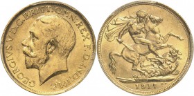 AUSTRALIE. Georges V (1910-1936). Souverain 1917, Sydney. Av. Tête nue à gauche. Rv. Saint Georges terrassant le dragon. Fr. 38. 7,99 grs. PCGS MS 64....