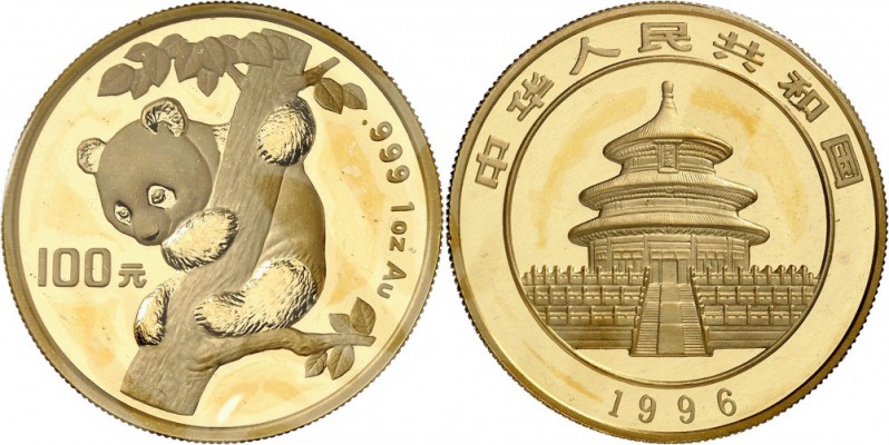 CHINE. République populaire (1949 - à nos jours). 100 Yuan 1996. Av. Panda. Rv. ...