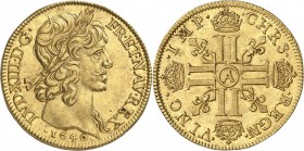 FRANCE. Louis XIII (1610-1643). Double louis d’or 1640, Paris. Av. Tête laurée à droite. Rv. Croix formée de huit L adossés et couronnés. G. 59, Dup. ...