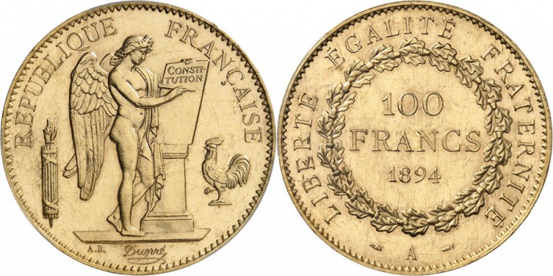 FRANCE. IIIème République (1870-1940). 100 francs 1894, Paris. Av. Le Génie grav...