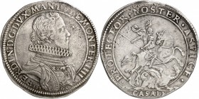 ITALIE. Mantoue, Casale, Ferdinand de Gonzague (1612-1626). Ducatone 1617. Av. Buste cuirassé à droite. Rv. Saint Georges terrassant le dragon. CNI. 1...