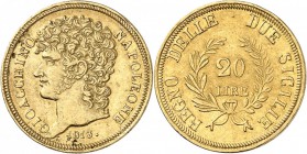 ITALIE. Naples, Joachim Murat (1807-1813). 20 lire 1813, Naples. Av. Tête nue à gauche. Rv. Valeur dans une couronne. Mont. 477, Fr. 860. 6,40 grs. Tr...