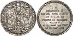 ITALIE. Naples, Ferdinand II (1830-1859). Médaille en argent 1836, frappée à l’occasion de la visite de S.M le roi des Deux-Siciles et du Prince de Sa...