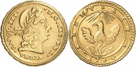 ITALIE. Sicile, Charles III (1720-1734). Once 1734. Av. Buste lauré à droite. Rv. Aigle de face aux ailes déployées. Mont. 4, Fr. 835. 4,23 grs. TB...