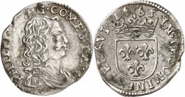 ITALIE. Tassarolo, Philippe Spinola (1616-1688). Luigino 1665. Av. Buste drapé à droite. Rv. Écu couronné. Cammarano 363. 2,07 grs. Très rare, flan ir...