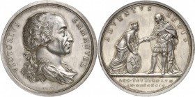 ITALIE. Victor Emannuel I (1814-1821). Médaille en argent célébrant le retour du roi à Turin en 1814. Av. Buste drapé à droite. Rv. Turin accueillant ...