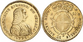MALTE. Francois Ximenez de Texada (1773-1775). 20 scudi 1774, Valletta. Av. Buste cuirassé à droite. Rv. Écu couronné. Fr. 41. 16,71 grs. Nettoyée, TT...