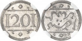 MAROC. Sidi Mohammed III (1171-1204 – 1757-1790). Mouzouna en argent AH-1201 (1787), Madrid. Av. Date. Rv. Inscription sur deux lignes. Lec. 1-11. 0,6...