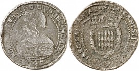 MONACO. Honoré II (1604-1662). Douze Gros 1640, type au buste à gauche. Av. Buste cuirassé à droite. Rv. Écu couronné entouré du collier de la toison ...