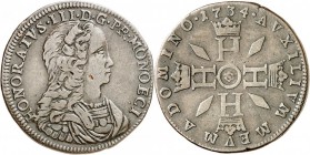 MONACO. Honoré III (1733-1795). Pezzetta 1734. Av. Buste drapé et cuirassé à droite. Rv. Quatre H couronnés formant une croix, accostés de quatre fusé...
