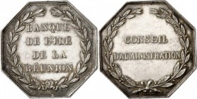 RÉUNION (ÎLE DE LA). La Réunion, Napoléon III (1852-1870). Jeton en argent non daté, poinçon abeille (1860-1879), « Banque de l’île de La Réunion », p...