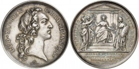 TURQUIE. Médaille en argent 1739, célébrant le traité de Belgrade, avec le concours de la médiation Française, entre l’Allemagne, la Russie et la Turq...