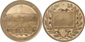 TURQUIE. Constantinople. Médaille en bronze doré 1892, frappée pour le premier voyage d'étude de l'association Austro-Hongroise. Av. Vue de Constantin...