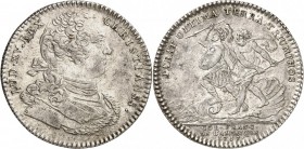 USA. Amérique, Canada, Louis XV (1715-1774). Jeton en argent 1757, sans signature. Av. Buste habillé à droite. Rv. Neptune et Mars. L. 170a. 6,05 grs....