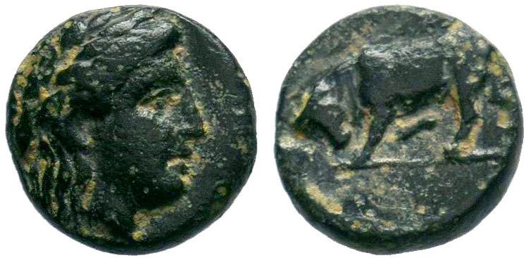 MYSIA. Gambrion. Ae (4th century BC).
Obv: Laureate head of Apollo right.
Rev:...