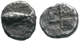 MYSIA. Kyzikos. (Circa 600-550 BC).AR Obol.

Condition: Very Fine

Weight: 0.58 gr
Diameter: 9 mm