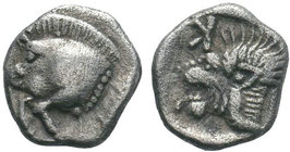 MYSIA.Kyzikos .( 450-400 BC).AR Obol.

Condition: Very Fine

Weight: 0.75 gr
Diameter: 8 mm