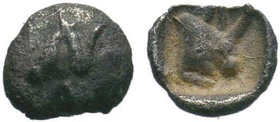 Greek obol. Uncertain . (Circa 405-360 BC)

Condition: Very Fine

Weight: 0.13 gr
Diameter: 5 mm