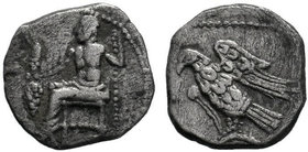 CILICIA.4th C.uncertain mint. AR Obol.

Condition: Very Fine

Weight: 0.83 gr
Diameter: 6 mm