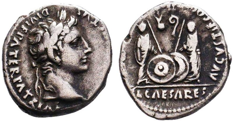 Augustus 27-14 BC. Lugdunum
Denarius AR
CAESAR AVGVSTVS DIVI F PATER PATRIAE L...