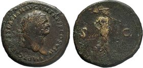 Vespasian. AD 69-79. Æ Sestertius (32mm, 25.85 g, 6h). Rome mint. Struck AD 71. IMP CAES VESPASIAN AVG P M TR P P P COS III, laureate head right / S C...