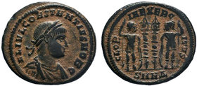 Constantius II as Caesar; 324-337 AD Ae Follis

Condition: Very Fine

Weight: 2.93 gr
Diameter: 18 mm