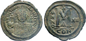 BYZANTINE.Justinian I, AE Follis. Constantinople. 527-565 AD. 

Condition: Very Fine

Weight: 3.06 gr
Diameter: 21 mm