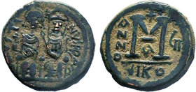 BYZANTINE.Justin II & Sophia AE Half Follis. Nicomedia mint. 565-578 AD

Condition: Very Fine

Weight: 11.72 gr
Diameter: 28 mm
