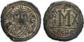 BYZANTINE.BYZANTINE.Maurice Tiberius, AE Follis. Antioch as Theopolis. 582-602 AD,

Condition: Very Fine

Weight: 11.69 gr
Diameter: 32 mm