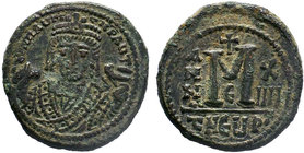 BYZANTINE.BYZANTINE.Maurice Tiberius, AE Follis. Antioch as Theopolis. 582-602 AD,

Condition: Very Fine

Weight: 12.34 gr
Diameter: 29 mm