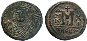 BYZANTINE.BYZANTINE.Maurice Tiberius, AE Follis. Antioch as Theopolis. 582-602 AD,

Condition: Very Fine

Weight: 13.07 gr
Diameter: 29 mm