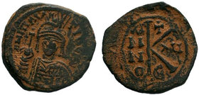 BYZANTINE.Maurice Tiberius, AE Half-Follis. Constantinople. 582-602 AD,

Condition: Very Fine

Weight: 11.19 gr
Diameter: 26 mm