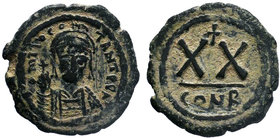 BYZANTINE.Tiberius II. Half AE follis, Constantinople. 578-582 AD

Condition: Very Fine

Weight: 5.57 gr
Diameter: 23 mm