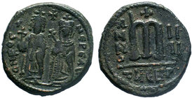 BYZANTINE.Phocas and Leontia. AE follis, Antioch as Theopolis. 602-610 AD.

Condition: Very Fine

Weight: 5.77 gr
Diameter: 24 mm