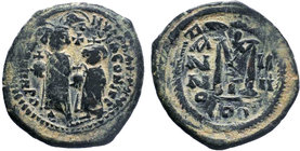BYZANTINE.Heraclius and Heraclius Constantine, AE Follis. Constantinople. 610-641 AD. 

Condition: Very Fine

Weight: 13.77 gr
Diameter: 33 mm