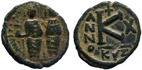 BYZANTINE.Justin II and Sophia, AE Half Follis, Thessalonica. 565-578 AD

Condition: Very Fine

Weight: 3.79 gr
Diameter: 20 mm