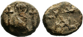 Byzantine lead seal c. 6th-9th century AD

Condition: Very Fine

Weight: 11.49 gr
Diameter: 20 mm