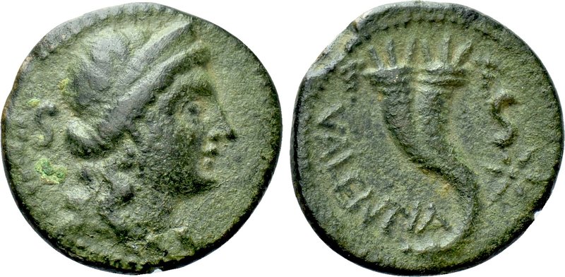 BRUTTIUM. Vibo Valentia (Circa 193-150 BC). Ae Semis. 

Obv: Diademed head of ...