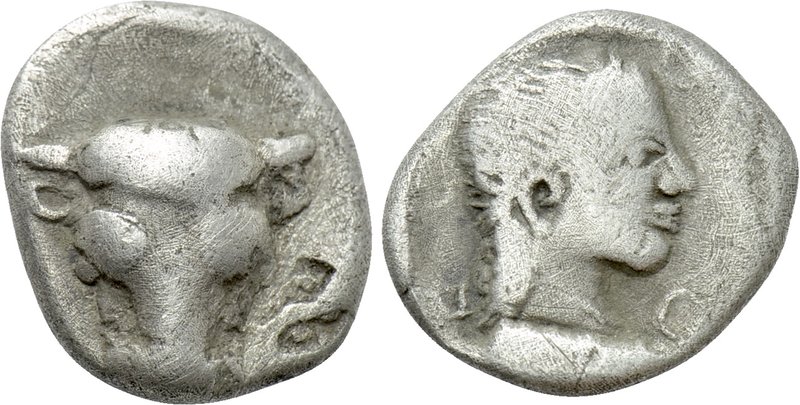 PHOKIS. Federal Coinage. Triobol (Circa 478-460 BC). 

Obv: Bull's head facing...