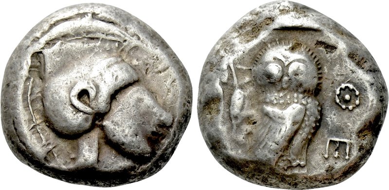 ATTICA. Athens. Tetradrachm (Circa 480/83 BC).

Obv: Helmeted head of Athena r...