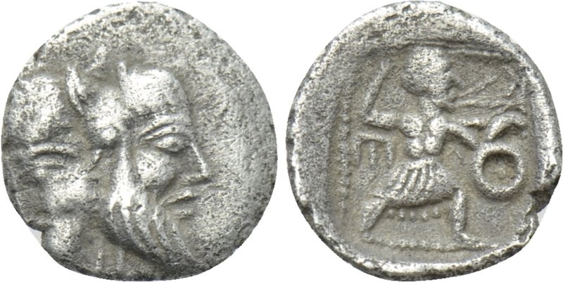 UNCERTAIN LEVANT. Tetartemorion (Circa 375-333 BC). 

Obv: Janiform head of Si...