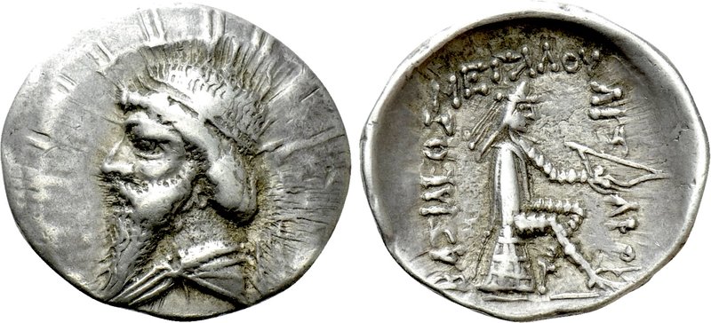 KINGS OF PARTHIA. Mithradates I (171-138 or 164-132 BC). Drachm (Circa 141-132)....