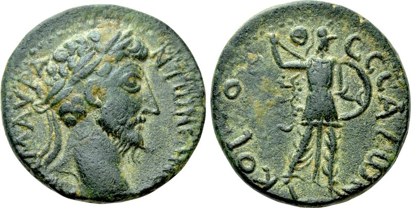 THESSALY. Koinon of Thessaly. Marcus Aurelius (161-180). Ae. 

Obv: AYT M AYP ...