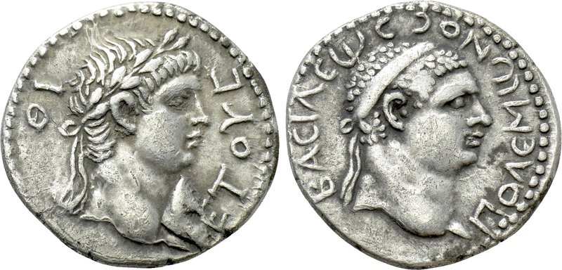 KINGS OF PONTUS. Polemo II with Nero (38-64). Drachm. Dated RY 19 (56/7).

Obv...