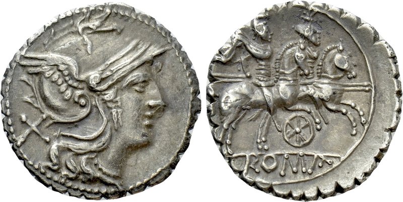 ANONYMOUS. Denarius (209-208 BC). Rome. 

Obv: Helmeted head of Roma right; X ...
